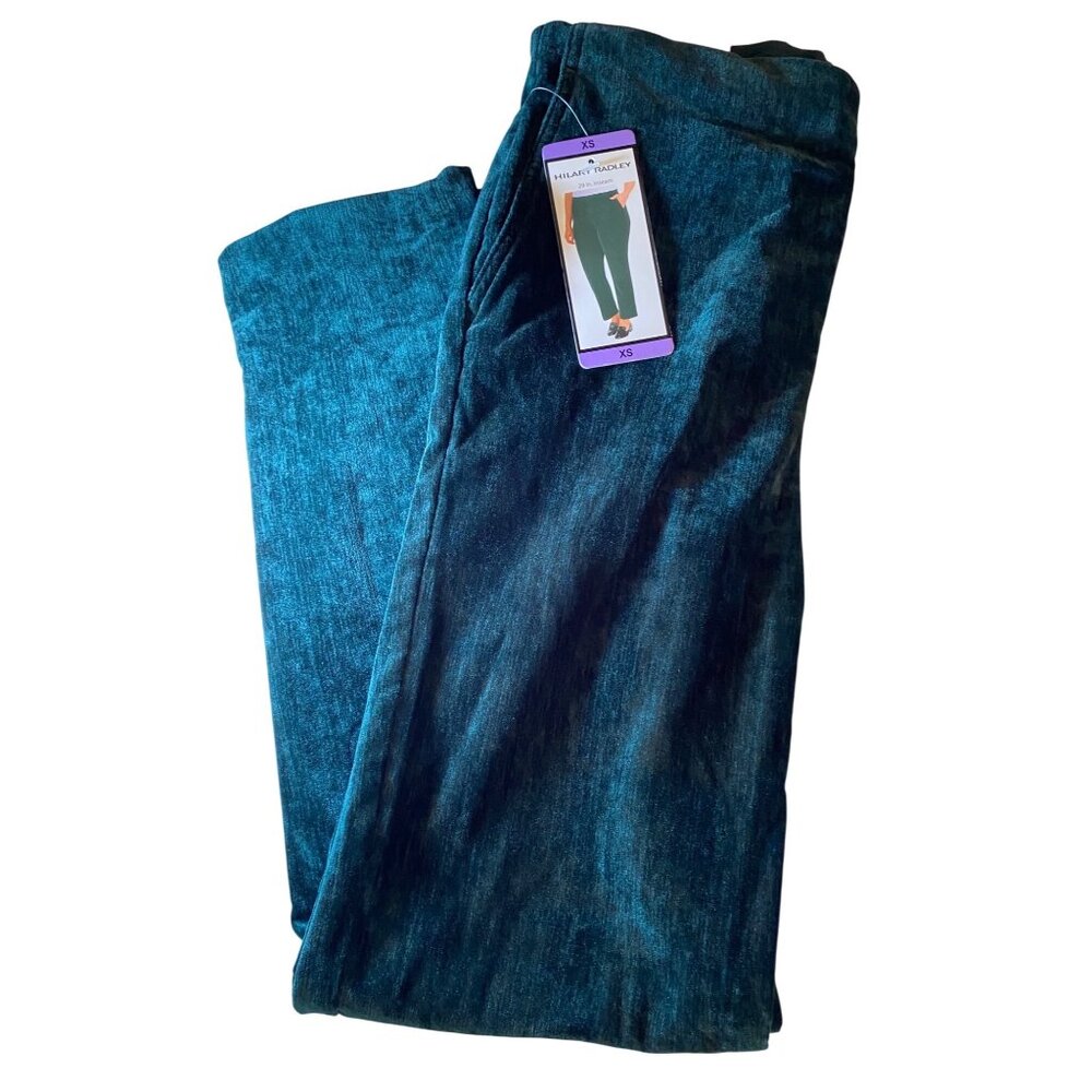 Hillary Radley XS Soft Forest Green Velvety Stretch Slim Leg Pants